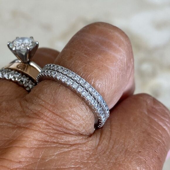 NEW 925 Sterling Silver & Cubic Zirconia Full Eternity Band Size 9 - Picture 11 of 15